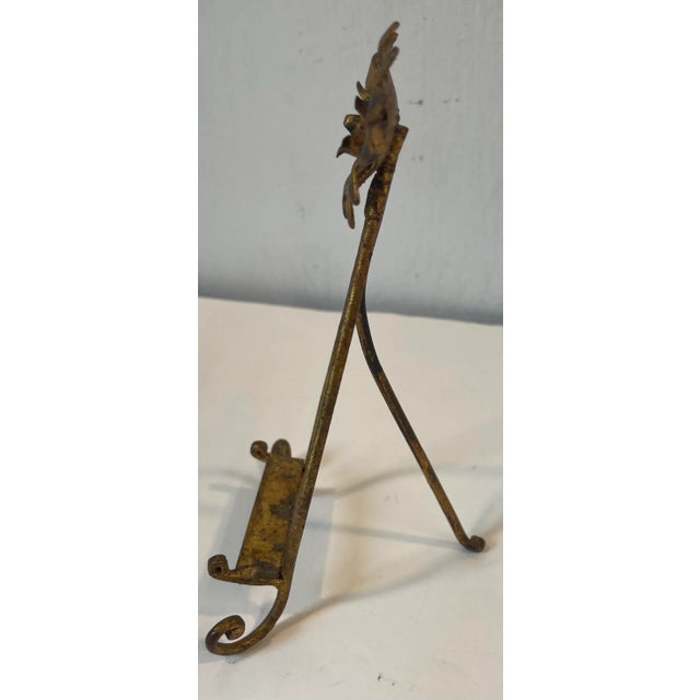 Italian Vintage Gold Gilt Metal Fancy Petite Easel For Sale - Image 3 of 7
