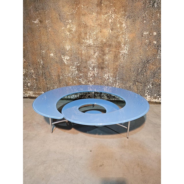 Metal Italian Spiral Glass Coffee Table, 1990s For Sale - Image 7 of 7
