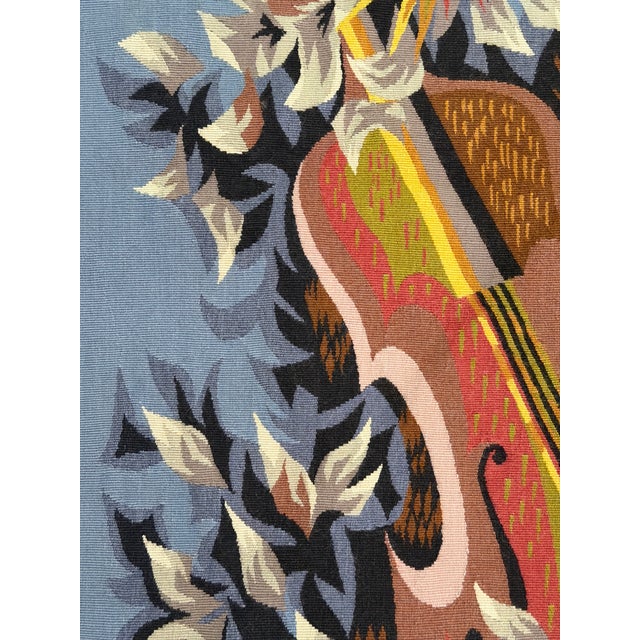 20th C. Mid-Century Modern Tapestry "Concert Champêtre" Signed by Simon Chaye 3'9" X 5'3" For Sale In Washington DC - Image 6 of 11
