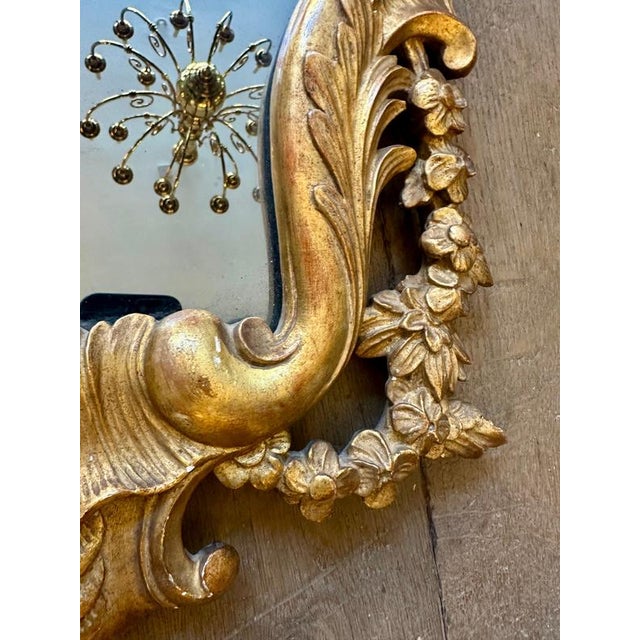 Metal Antique Italian Gold Giltwood Carved Mirrors, 1900, Set of 2 For Sale - Image 7 of 15