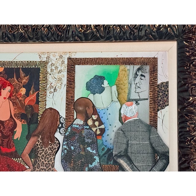 Contemporary Glynn Marcus “Spectators at the Tarkay Exhibit” Giclee on Canvas With Hand Embellishment and Bas Relief Signed and Numbered For Sale - Image 9 of 13