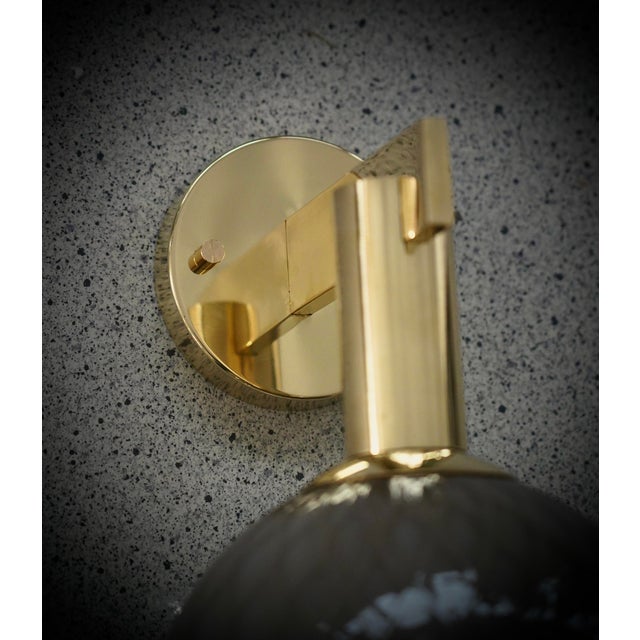 Metal Art Deco Murano Glass and Brass Wall Light, 2000 For Sale - Image 7 of 8