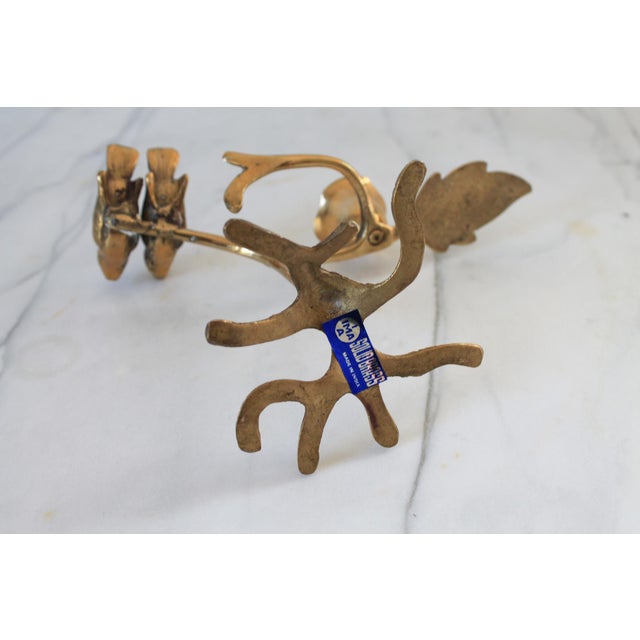 Vintage Brass "Love Birds" Taper Candle Holder For Sale - Image 9 of 10