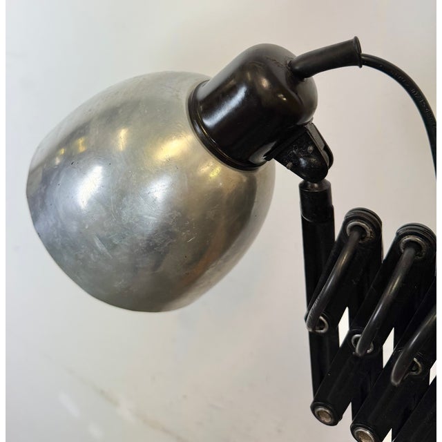 Black Mid-Century Industrial Scissor Wall Lamp, 1960s For Sale - Image 8 of 18