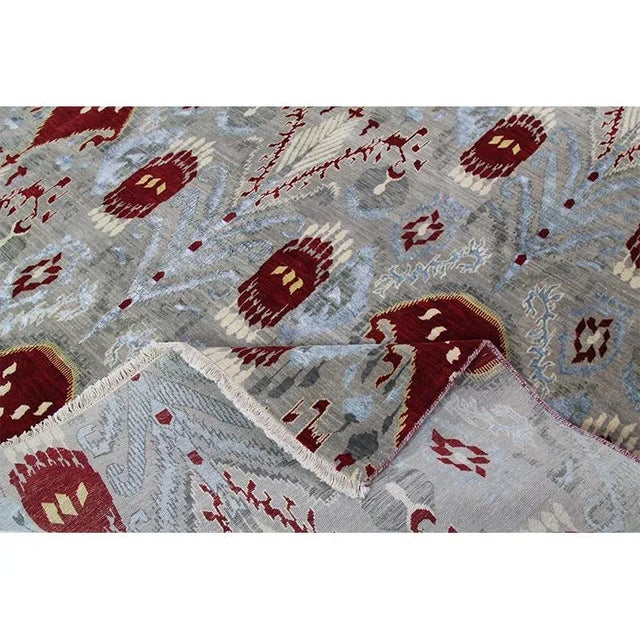 Handwoven Ikat Area Rug - 12′1″ × 15′1″ For Sale - Image 11 of 12