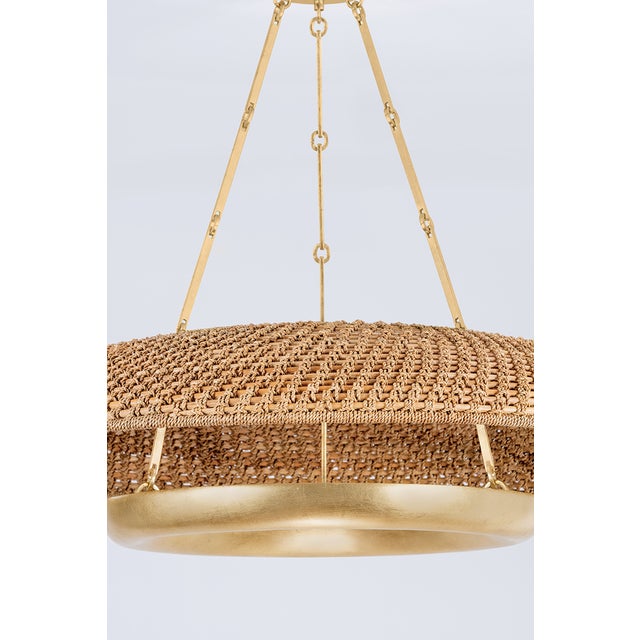 Gold Hudson Valley Lighting Oaklyn 36 in. 6 Light Chandelier in Vintage Gold Leaf Finish For Sale - Image 8 of 11