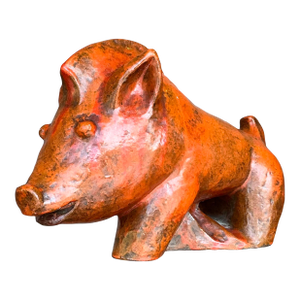 Vintage Boho Ludwig Konig Glazed Ceramic Pig