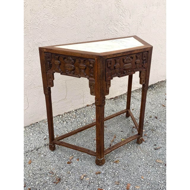 Chinese 19th Century Mint Style Hard Wood Chinese Console Table For Sale - Image 3 of 13