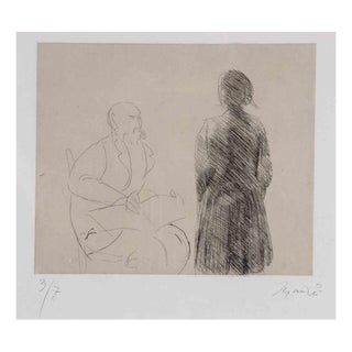 Giacomo Manzú, Two Figures, Etching, 1970s For Sale