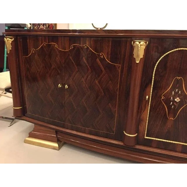 French Art Deco Walnut Five-Door Buffet For Sale - Image 4 of 10