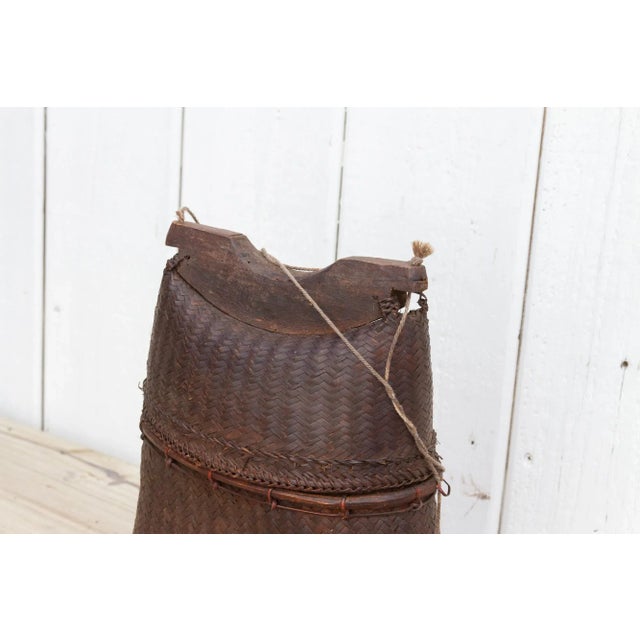 Vintage Rustic Finely Woven Thai Basket For Sale - Image 4 of 9