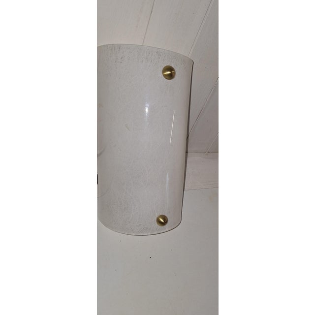 Vintage Flat Wall Lamp with Metal Bracket and Frosted Rounded Acrylic Shade, 1980s For Sale - Image 6 of 8