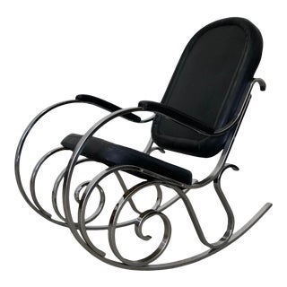 Maison Jansen Hollywood Regency Chrome Rocking Chair For Sale