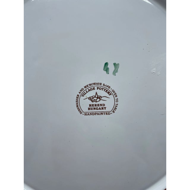 Ceramic Set of 8 Herend Village Lemonade Pattern Dinner Plates 10 7/8” For Sale - Image 7 of 12