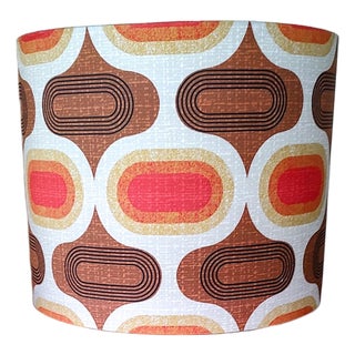 Retro Orange and Brown Handmade Lampshade For Sale