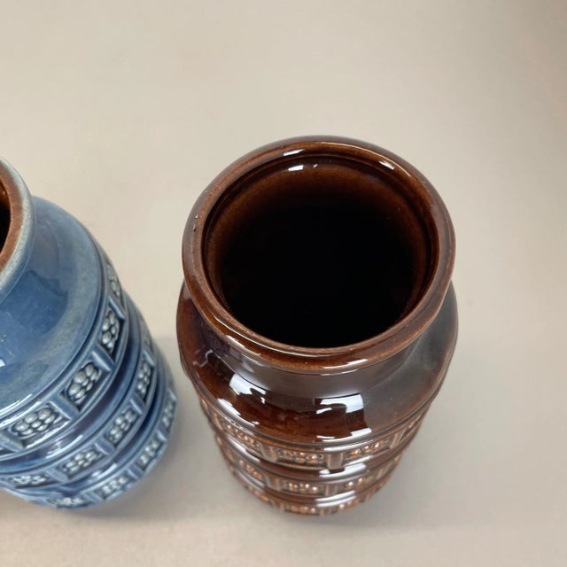German Pottery Fat Lava Vases Multi-Color from Scheurich, 1970s, Set of 3 For Sale - Image 14 of 16