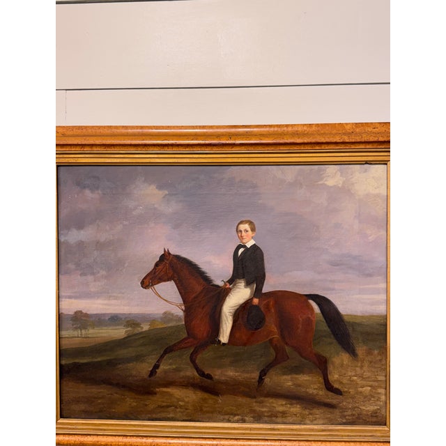 19th Century Equestrian Oil on Canvas For Sale - Image 9 of 11