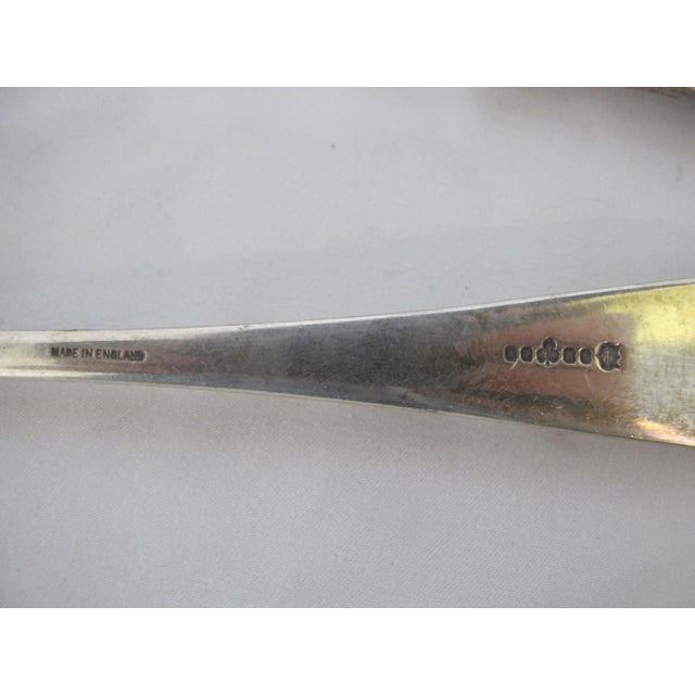 Metal Antique Sheffield Silver Fish Fork & Knife Serving Set in Original Case For Sale - Image 7 of 9