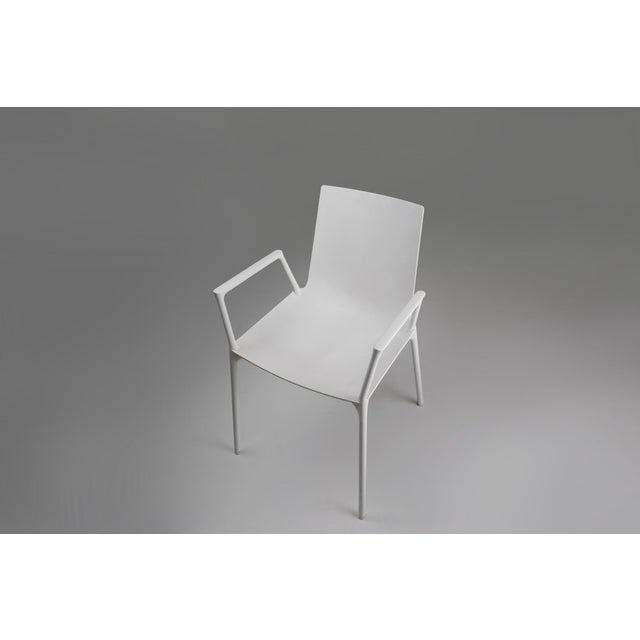 21th Century White Design Chair with Armrests, Belgium For Sale - Image 6 of 11