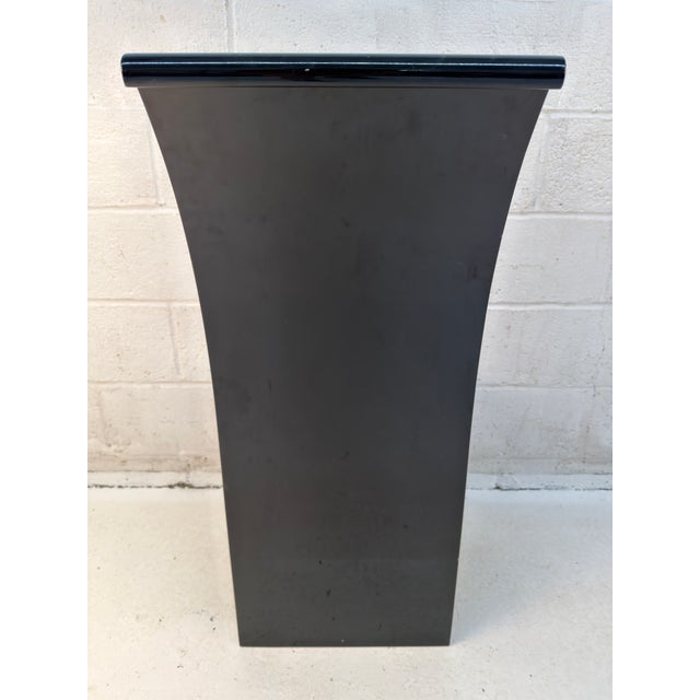 Black 1980s Elegant Set of Six Italian Black Lacquered Dining Chairs For Sale - Image 8 of 14