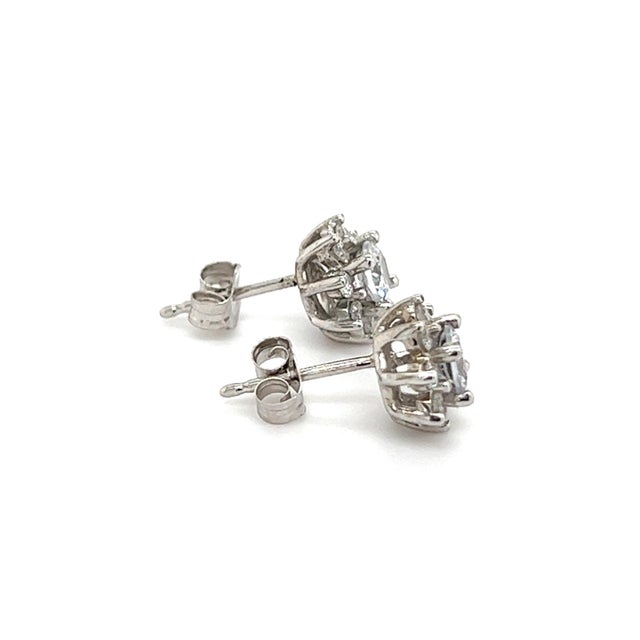 Natural Sapphire Diamond Halo Stud Earrings 14k Gold 1.02 TCW Certified For Sale - Image 4 of 10