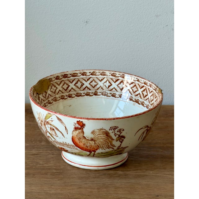 19th Century Petrus Regout “Haan” Rooster Bowl, Maastricht Holland For Sale - Image 4 of 10