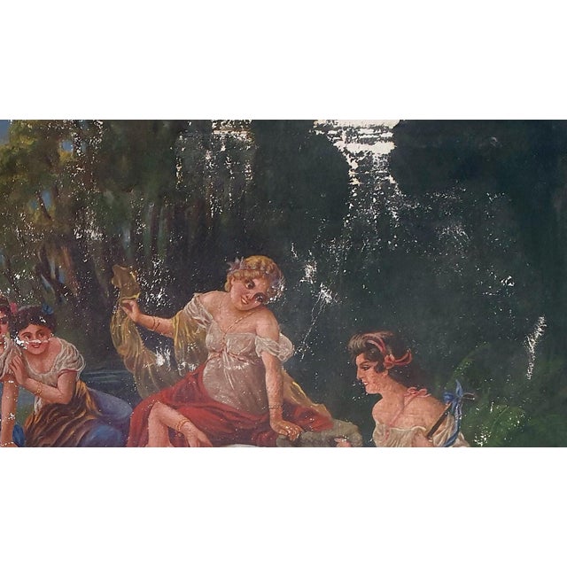 Illustration Oil Painting of Women in Landscape, Soviet Ukrainian Art 80-140 For Sale - Image 3 of 6