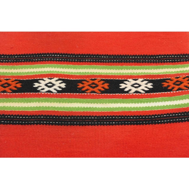 Mid 20th Century Vintage Red Cretan Greek Kilim Rug - 01'06 X 03'11 For Sale - Image 5 of 10