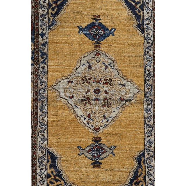 Traditional Rug & Kilim’s Persian Style Rug in Gold and Red With Medallion For Sale - Image 3 of 7