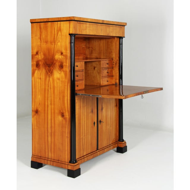 Wood Biedermeier Cherrywood Secretary, 1830s For Sale - Image 7 of 13