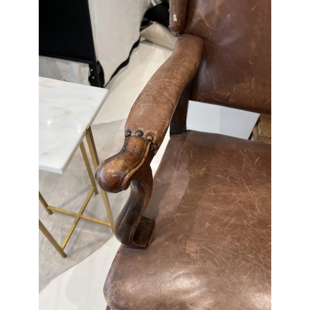 Animal Skin 18th Century French Leather Reclining Chair For Sale - Image 7 of 9