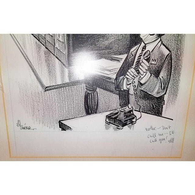 1970s Bill Canfield Signed Gift to Martha Mitchell Cartoon For Sale - Image 9 of 12