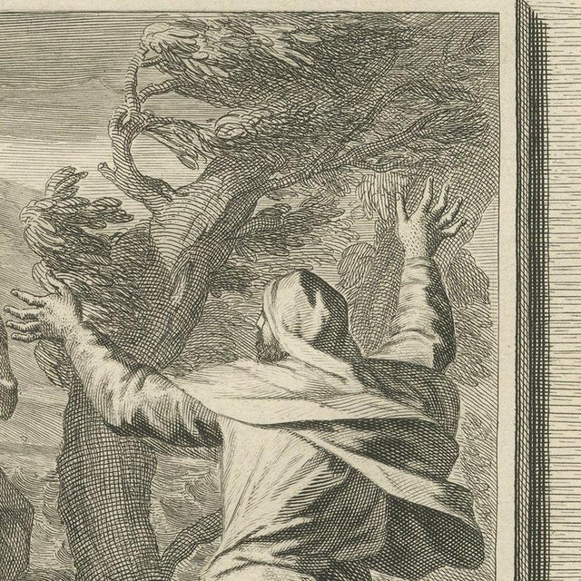 Pieter Mortier, Fire from Heaven and Elijah's Chariot of Fire, Pieter 1700, Engraving For Sale - Image 4 of 12