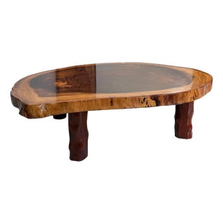 Vintage Japanese Keyaki Tree Trunk Table, 1960s For Sale