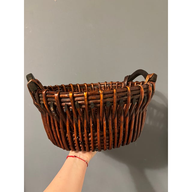 Antique Wicket Basket For Sale - Image 9 of 12