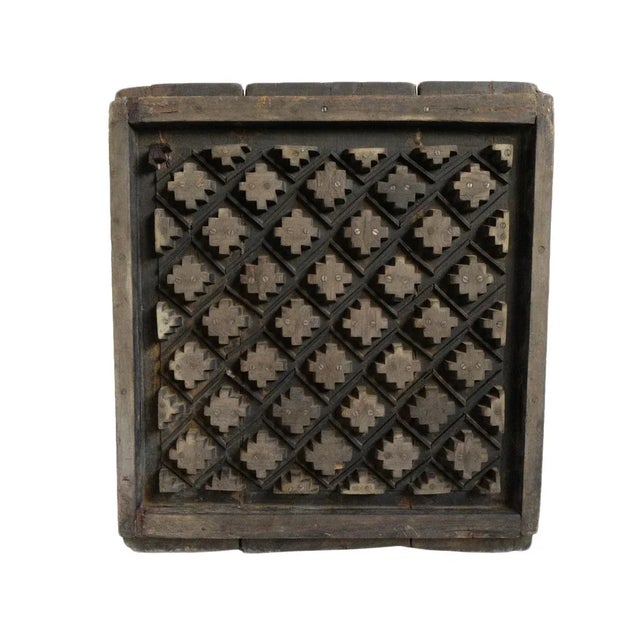 Antique Indian Wood Print Block Panel / Wall Object For Sale In Los Angeles - Image 6 of 6