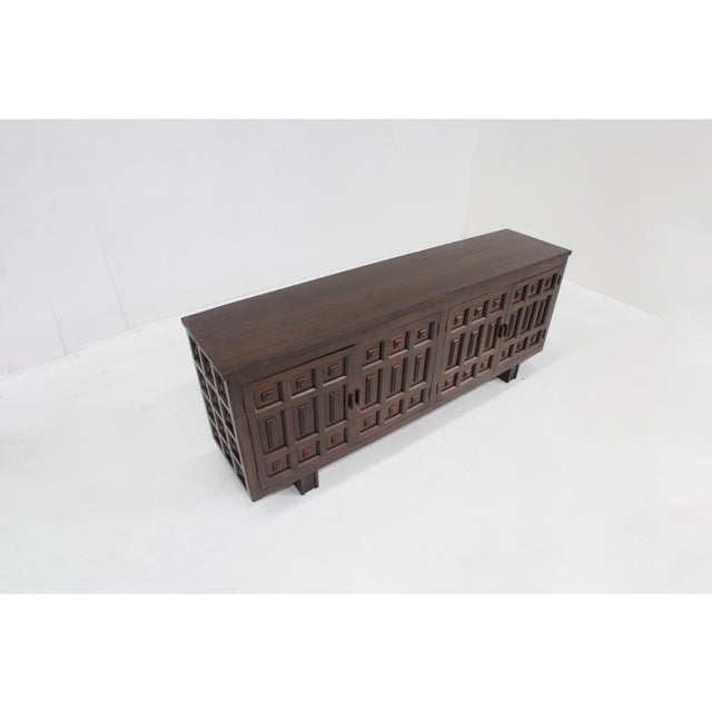 Vintage Spanish Brutalist Sideboard, 1970s For Sale - Image 4 of 9