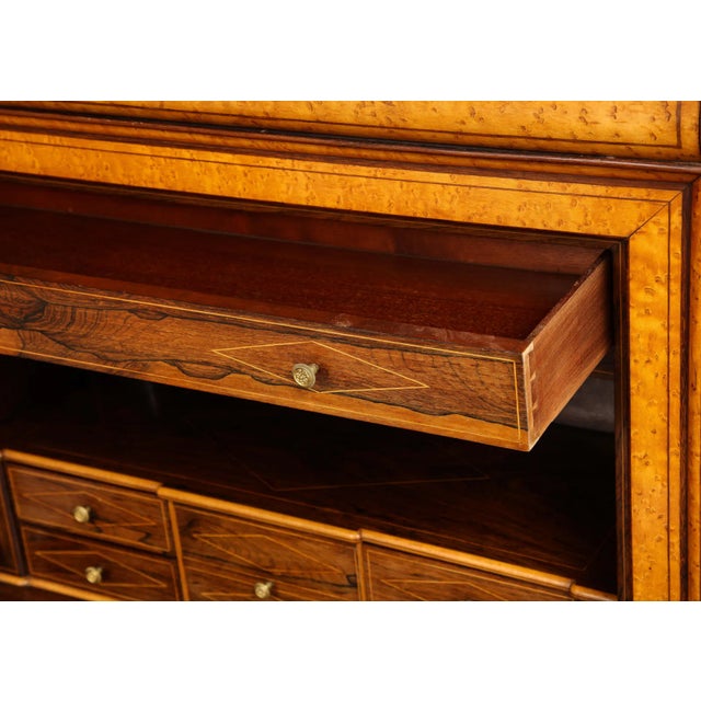 Brass 19th-Century Walnut Secretaire Abattant For Sale - Image 8 of 12