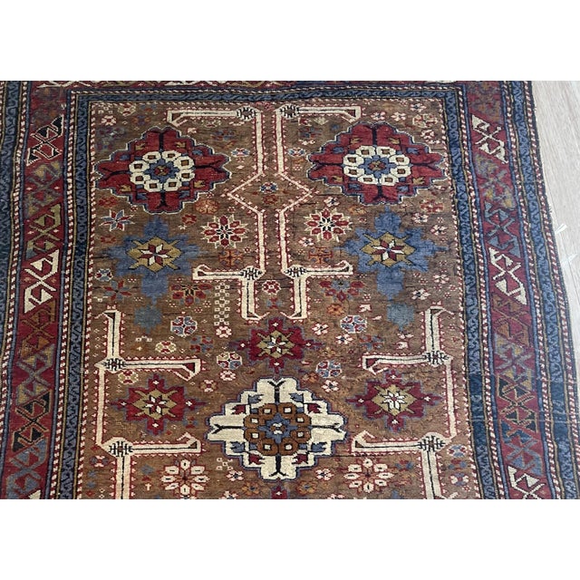 Tribal Antique Caucasian Kuba Rug 4.1' X 5.3' (125cm X 161.5cm) 1880s For Sale - Image 3 of 7