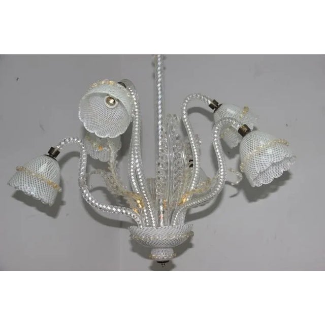 Vintage Glass & Brass Ceiling Lamp, 1940s For Sale - Image 5 of 18