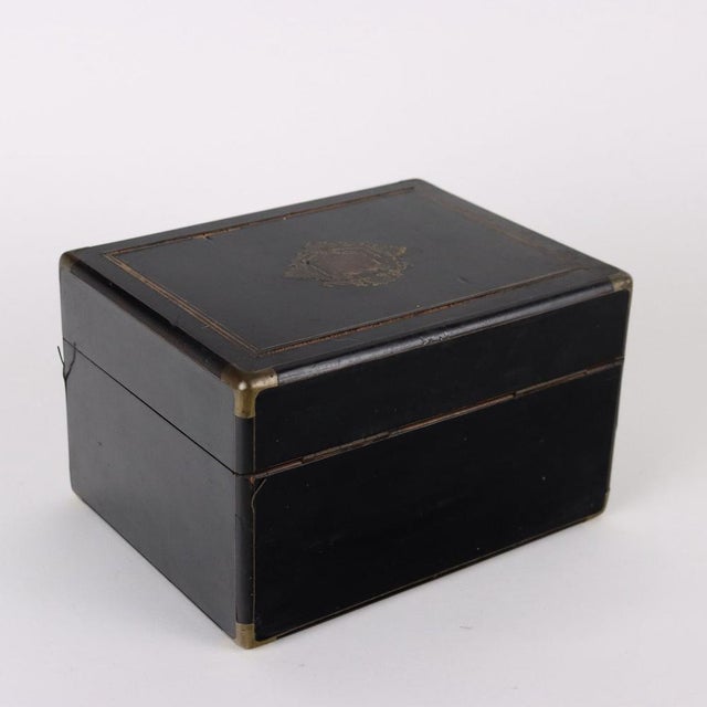 19th Century Sewing Box in Ebony Veneer For Sale - Image 14 of 15