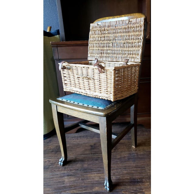 Fortnum & Mason 20" British Wicker Picnic Hamper Basket For Sale - Image 13 of 18
