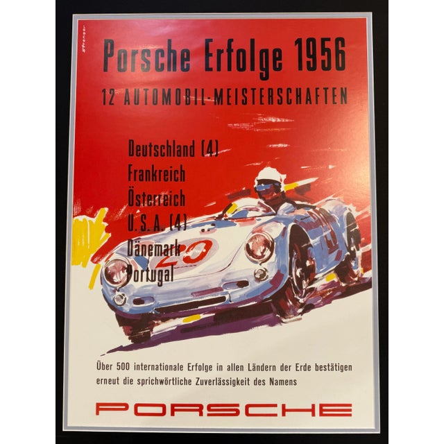 Original 1956 Vintage Porsche Erfolge Poster For Sale - Image 4 of 6
