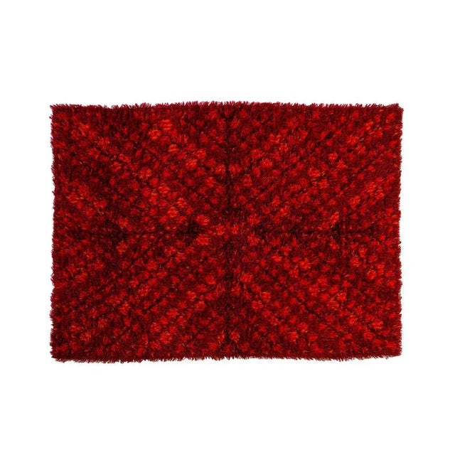 20th Century Modern Scandinavian Rya Rug attributed to Ab Wahlbecks, 1970s For Sale - Image 4 of 5