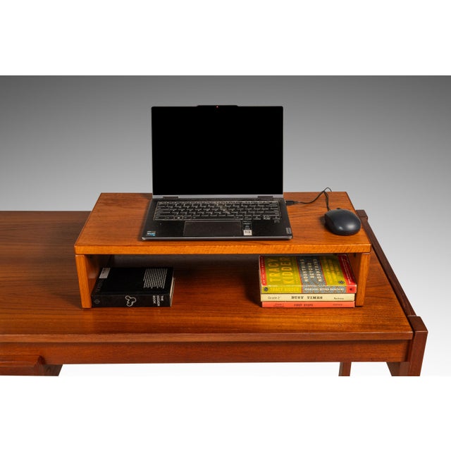Wood Danish Mid-Century Modern Computer Riser / Desk Organizer in Teak by Jesper International, Denmark, C. 1980s For Sale - Image 7 of 18