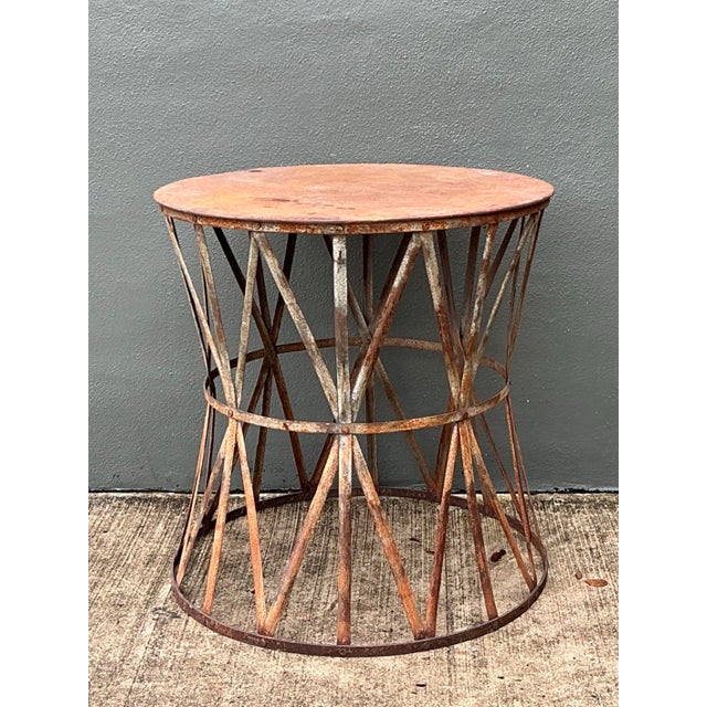 Vintage Patinated Metal Table Pedestal For Sale - Image 12 of 12