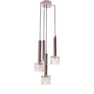 Chrome and Glass Cascading Ceiling Light For Sale