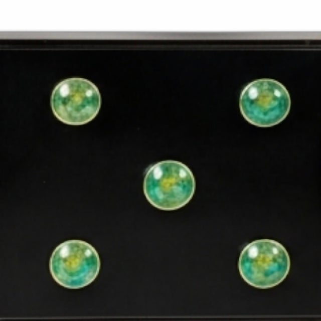 Italian Sideboard with Gilt Panels and Green Glass Details from Justfurnituress SRL For Sale - Image 13 of 15