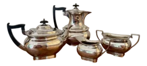 Antique Edwardian Tea Service from Walker and Hall, 1900s, Set of 4