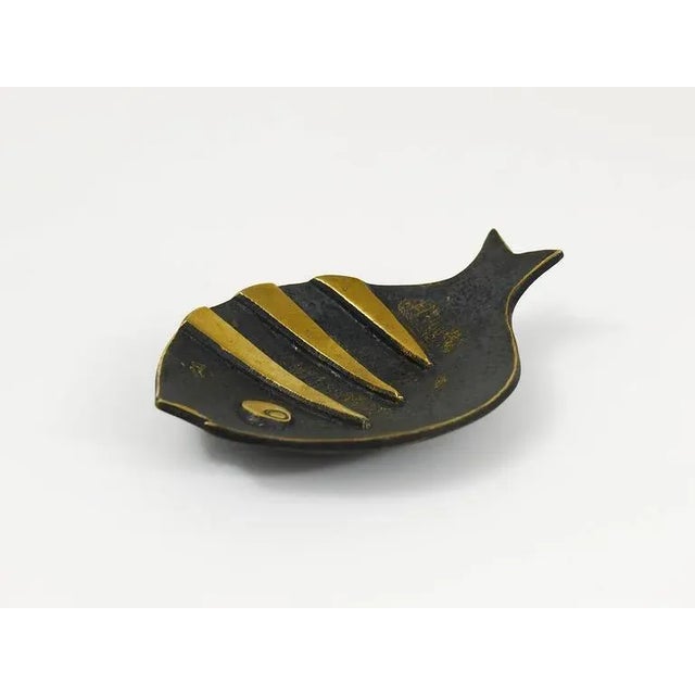 Mid-Century Brass Fish Ashtray attributed to Walter Bosse for Hertha Baller, Austria, 1950s For Sale - Image 4 of 11
